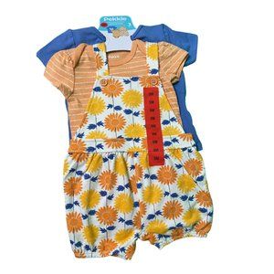Pekkle Baby Toddler 3-Piece Outfit Set | Overall Bodysuit & T-Shirt